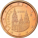 1 Euro Cent 1999-2009, KM# 1040, Spain, Juan Carlos I