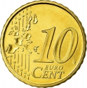 10 Euro Cent 1999-2006, KM# 1043, Spain, Juan Carlos I