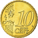 10 Euro Cent 2007-2009, KM# 1070, Spain, Juan Carlos I