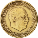 1 Peseta 1948-1967, KM# 775, Spain, Francisco Franco