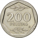 200 Pesetas 1986-1988, KM# 829, Spain, Juan Carlos I