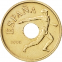 25 Pesetas 1990-1991, KM# 850, Spain, Juan Carlos I, Barcelona 1992 Summer Olympics, Discus Throw
