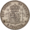 5 Pesetas 1877-1881, KM# 676, Spain, Alfonso XII, DE M