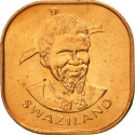2 Cents 1974-1982, KM# 8, Swaziland (eSwatini), Sobhuza II