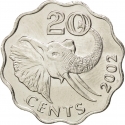 20 Cents 1996-2005, KM# 50, Swaziland (eSwatini), Mswati III
