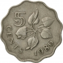 5 Cents 1986, KM# 40.1, Swaziland (eSwatini), Mswati III