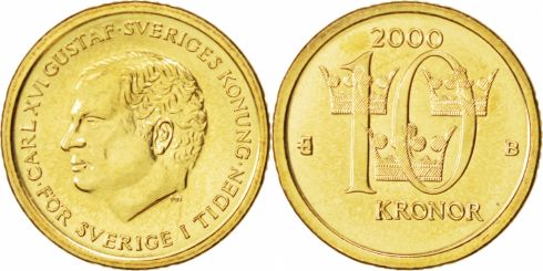 10 Kronor Sweden 1991-2000, KM# 877 | CoinBrothers Catalog