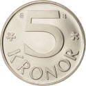 5 Kronor 1976-2009, KM# 853, Sweden, Carl XVI Gustaf