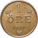 1 Öre 1879-1905, KM# 750, Sweden, Oscar II