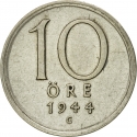 10 Öre 1942-1950, KM# 813, Sweden, Gustaf V