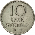 10 Öre 1962-1973, KM# 835, Sweden, Gustaf VI Adolf