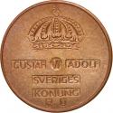 2 Öre 1952-1971, KM# 821, Sweden, Gustaf VI Adolf