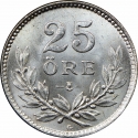 25 Öre 1910-1941, KM# 785, Sweden, Gustaf V