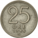 25 Öre 1943-1950, KM# 816, Sweden, Gustaf V