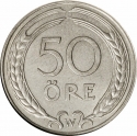 50 Öre 1920-1947, KM# 796, Sweden, Gustaf V
