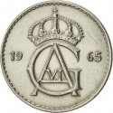 50 Öre 1962-1973, KM# 837, Sweden, Gustaf VI Adolf