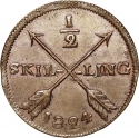 1/2 Skilling 1819-1830, KM# 596, Sweden, Charles XIV John