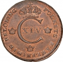 1 Skilling 1819-1830, KM# 597, Sweden, Charles XIV John