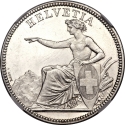 5 Francs 1850-1884, KM# 11, Switzerland