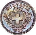 1 Rappen 1850-1941, KM# 3, Switzerland
