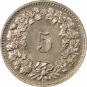5 Rappen 1879-1980, KM# 26, Switzerland