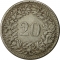 20 Rappen 1850-1859, KM# 7, Switzerland