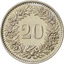 20 Rappen 1939-2024, KM# 29a, Switzerland