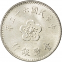 1 Yuan 1960-1980, Y# 536, Taiwan, Republic of China
