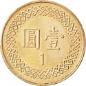 1 New Dollar 1981-2018, Y# 551, Taiwan, Republic of China