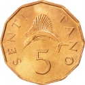 5 Senti 1966-1984, KM# 1, Tanzania