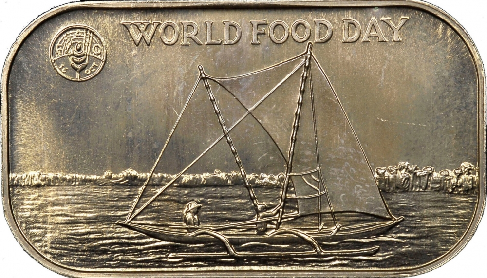 1 Paʻanga 1981, KM# 72, Tonga, Tāufaʻāhau Tupou IV, Food and Agriculture Organization (FAO), World Food Day