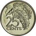 25 Cents 1976-2014, KM# 32, Trinidad and Tobago