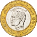 5 Dinars 2002, KM# 444, Tunisia, 2nd Anniversary of Death of Habib Bourguiba