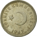 50 Kurus 1947-1951, KM# 882, Turkey