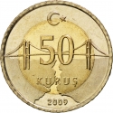 50 Kuruş 2009-2022, KM# 1243, Turkey