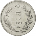 5 Lira 1974-1979, KM# 905, Turkey