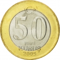 50 Yeni Kuruş 2005-2008, KM# 1168, Turkey