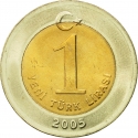 1 Yeni Lira 2005-2008, KM# 1169, Turkey