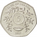 5 Shillings 1987, KM# 29, Uganda