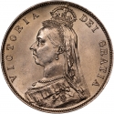 1/2 Crown 1887-1892, KM# 764, United Kingdom (Great Britain), Victoria