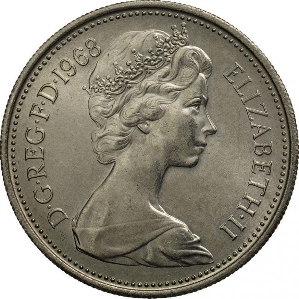 5 New Pence 1968-1981, KM# 911, United Kingdom (Great Britain), Elizabeth II