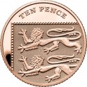10 Pence 2015-2022, KM# 1335b, United Kingdom (Great Britain), Elizabeth II, Charles III