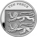 10 Pence 2015-2022, KM# 1335c, United Kingdom (Great Britain), Elizabeth II, Charles III