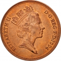2 Pence 1992-1997, KM# 936a, United Kingdom (Great Britain), Elizabeth II