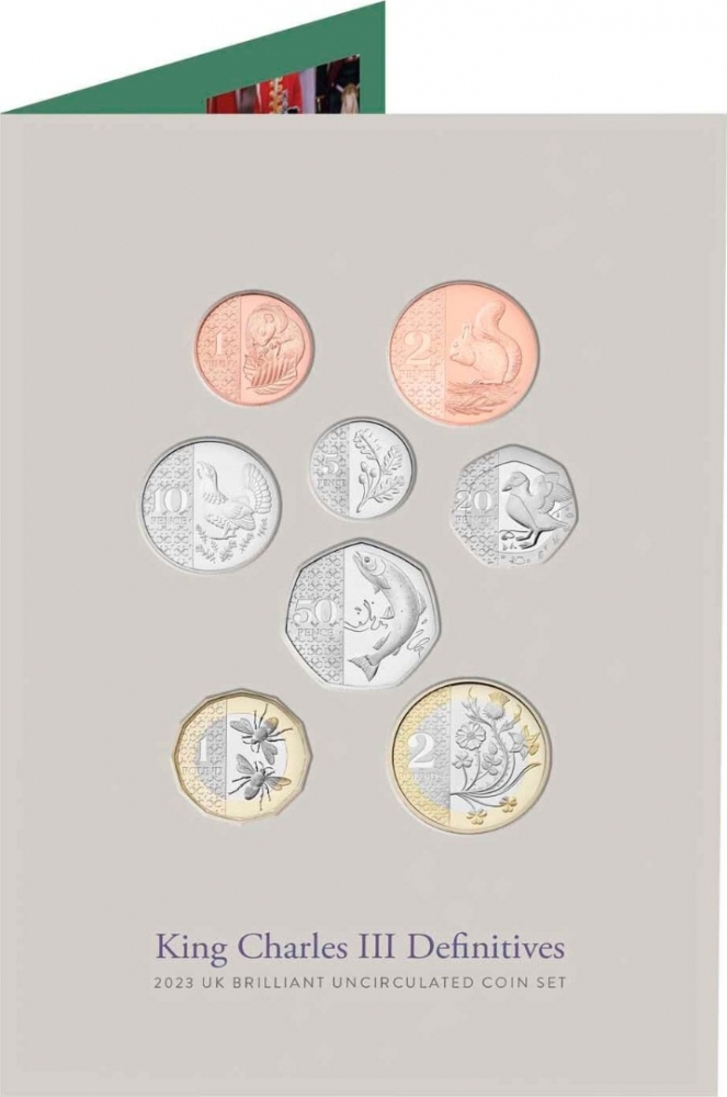 2 Pence 2023-2024, United Kingdom (Great Britain), Charles III, 2023: BU coin set