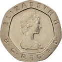 20 Pence 1982-1984, KM# 931, United Kingdom (Great Britain), Elizabeth II