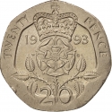 20 Pence 1985-1997, KM# 939, United Kingdom (Great Britain), Elizabeth II