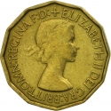 3 Pence 1953, KM# 886, United Kingdom (Great Britain), Elizabeth II