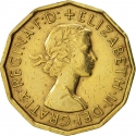 3 Pence 1954-1970, KM# 900, United Kingdom (Great Britain), Elizabeth II