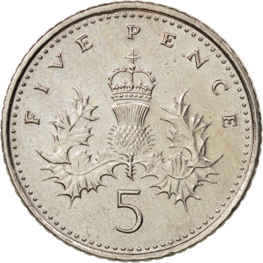 5 Pence 1998-2008, KM# 988, United Kingdom (Great Britain), Elizabeth II